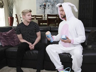 Stepdad in Easter Costume Cums inside Boy
