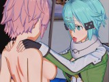 Sword Art Online - Sinon X Futa Lisbeth 3D Hentai