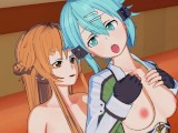 Sword Art Online - Futa Asuna X Sinon 3D Hentai