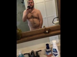 Quarantined shower jerk off dad bod