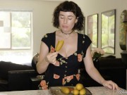 Preview 2 of Porn Stars Eating: Olive Glass Loves Corn Dogs