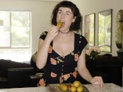 Preview 4 of Porn Stars Eating: Olive Glass Loves Corn Dogs