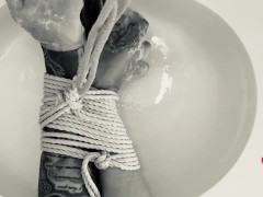 Whipped & Tied Up Xtreme Bad Girl Gets  Washed Hard by Daddy
