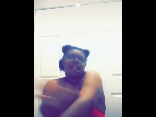 vertical video, sexy black girl, big tits, romantic