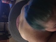 Preview 1 of Pawg with blue hair sucks and fucks