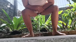 Amateur Asian Pisses And Squirts Outdoors