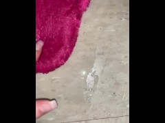 Pissing in my pink fuzzy slippers