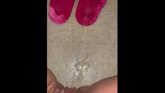 Wet and messy slippers & bathrobes