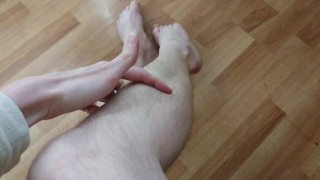 Hairy Legs Fetish Worship Your Wife And Sperm Of Her Lover On Hairy Legs