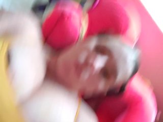 Chubby big tit nerd fingering her pussy