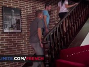 Preview 3 of French brunette gets fucked by 2 pornstars guys (Amel Annoga)