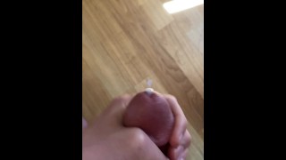 Large Penis Cumming Audibly On The Floor