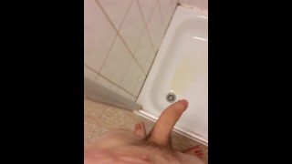 Urinating With My Enormous Dick In The Dorm Room Shower