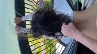 20 year old Latina getting fucked on balcony 