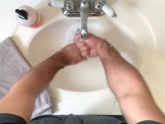 Double Fisting His Cracked and Ruined Sink