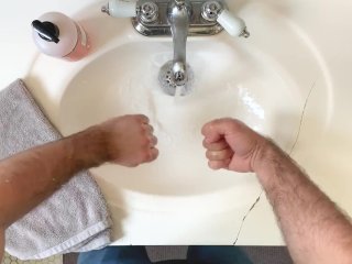 Double Fisting His Cracked and Ruined Sink