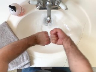 hand wash, fisting, solo male, scrubhub