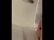 Preview 6 of Dirty slut in plaid skirt and stripper heels fills a  glass with piss