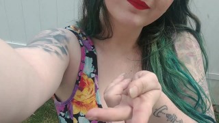 Giantess outdoors shrinks,stomps you in2 submission fucking her pussy 2 cum