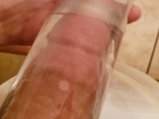 Edging with New Penis Pump with MasturbationSleeve Toy, Amazing Sucking!