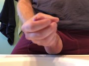 Preview 5 of Start to finish ruined cumshot with second orgasm at end