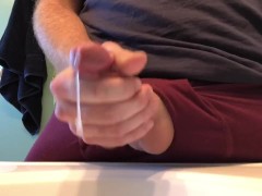 Start to finish ruined cumshot with second orgasm at end