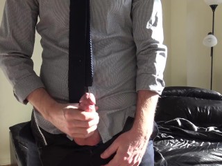 Hot Guy in a Tie Talks Dirty, Moans Loudly & Shoots a Big Load for his Baby - Pornhub Gay