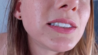 ASMR Chewing Fetish Mouth And Teeth While Eating Little Wieners