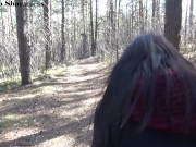 Preview 1 of Shot icicle in the woods, public Blowjob, cum in mouth