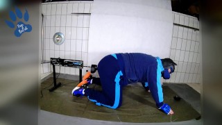 6 8Cm Toy In His German Army Tracksuit Fucks Pup Machine
