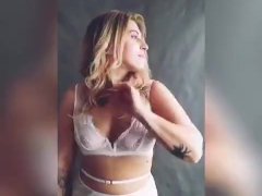 Plus size model dancing 