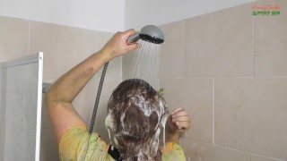 Wetlook душ в моем испорченном платье и мытье волос
