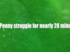 BBW Penny tortured in with gunge in strait jacket bondage sploshing wam