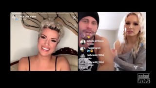 Naked News' Seth Gamble And Kenzie Taylor Go Live On Instagram