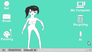 Sexy Goth AI spritzt und springt mehrmals masturbiert W Pointer 720p