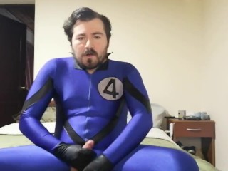 Marvel Fantastic four Cosplay Human Antorch Jerking off Cum