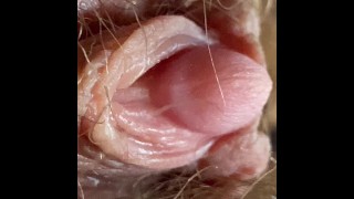 4K Video Test Of An Extreme Close-Up On My Hairy Pussy And Massive Clitoris