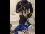 Preview 3 of Captain America cosplayer cums for his country