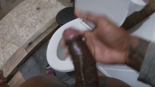 Pissing POV - Black Hog Clears his Cock after he cums Inside me