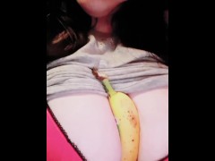 Watch me give this banana a quick boobjob