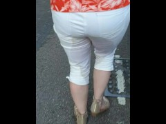 Alice - showing off her wet jeans - risky walk in public to the car ;)