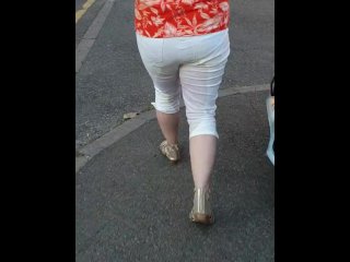 Alice - showing off her wet jeans - risky walk in public to the car )