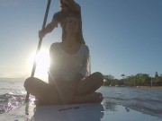 Preview 2 of Naughty brunette masturbating and fucking on the sup board - Ana Rothbard