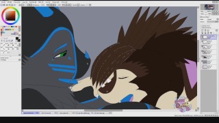 Gojira and Bat Blowjob - Speedpaint (Commission)