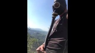 Coronavirus gas mask pee mountain