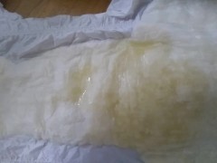 Pissing my used diaper