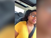Preview 1 of Ms.Yummy is Quarentine BABE Sucks 3 DILDOS while driving!!!