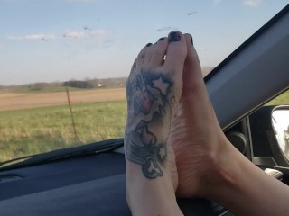 Quarantine Free Friday! Feet on the Dash while Driving!