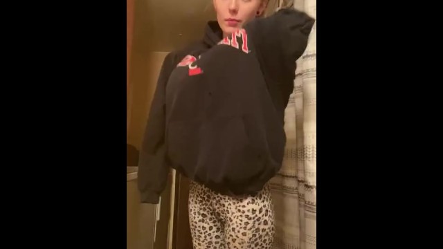 Cute Blonde Teen Strip Teases