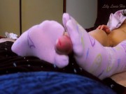 Preview 6 of Japanese Uncensored Girl Trying Tabi Socks on Hard Cock Footjob till Cum
